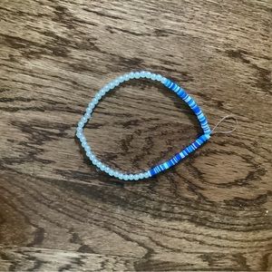 Blue mix white clay bead and pearl phone charm🦷🐼🤍🌊🌊🧢🦋💙